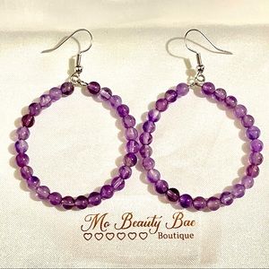 Amethyst Crystal Hoop Earrings